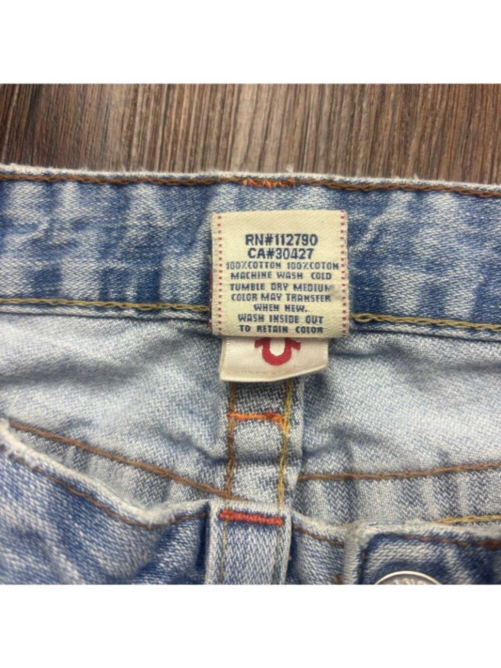 Vintage True Religion Jeans JOHNNY Boot Embroidered Fairy Light Wash Size 24 - Picture 7 of 13